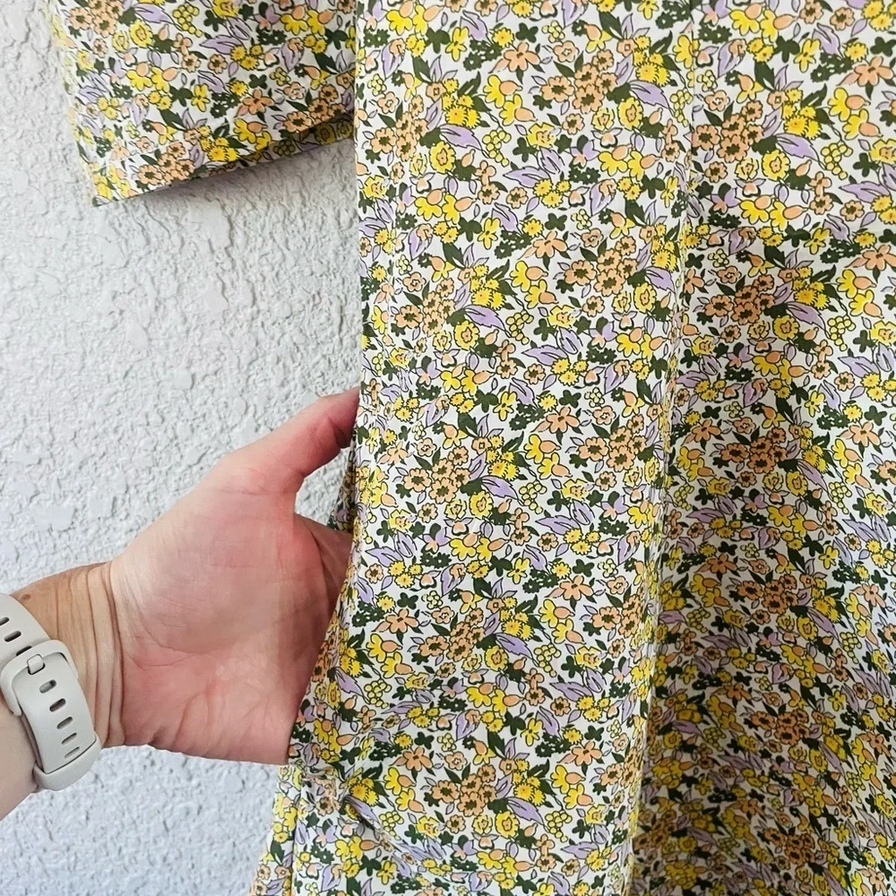 By Anthropologie Short-Sleeve Collared Printed Midi Dress NWT - Picture 9 of 15
